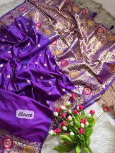 ผ้าไหม banarasi Katan สีที่น่าตื่นตาตื่นใจกับ meena pallu Saree แฟชั่นผู้ผลิตจากอินเดียในอัตราที่ต่ำที่สุด - Product Image 2