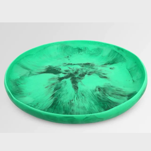 Nouvelle assiette en résine de couleur ombrée ronde en résine naturelle aspect corne de bois vaisselle bol fruits service saladier plateau en résine - Product Image 2