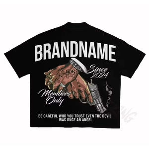100% Cotton Oversized Streetwear T-Shirts for Men <b>Graphic</b> Hip-Hop <b>Vintage</b> Streetwear <b>Tees</b> with Distressed Print & Loose Fit - Product Image 5