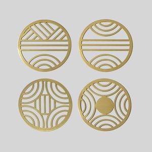 Posavasos de aislamiento de metal de alta calidad Posavasos de bebida de metal de cobre redondo para posavasos pulidos naturales brillantes - Product Image 4