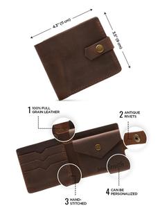 Cartera de cuero genuino de longitud corta con ranuras para tarjetas de bloqueo RFID Producto BIFOLD auténtico para titulares de tarjetas de efectivo - Product Image 4