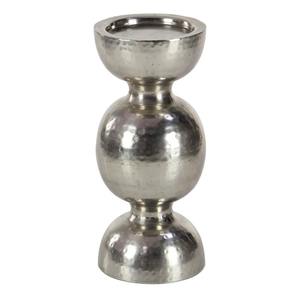 Titres: Chandelier sculptural en métal argenté martelé bougeoir en fer en forme de sablier moderne - Product Image 5