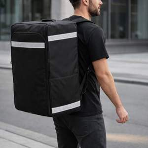 กระเป๋าเป้ส่งอาหารแบบมีฉนวนกันความร้อน กันน้ำ ปิดด้วยซิป ผลิตจากโพลีเอสเตอร์ ดีไซน์ทันสมัย พกพาสะดวกและง่ายต่อการถือ - Product Image 6