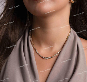 Collar de Tenis con Diamantes de Moissanita Plateados para Mujer, Corte Redondo, Brillante, Elegante, para Uso Diario y Fiestas - Product Image 5