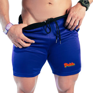 Pantalones cortos transpirables de gimnasio con logotipo personalizado para hombre, pantalones cortos deportivos con bolsillos con cremallera, pantalones cortos de entrenamiento deportivo para hombre - Product Image 1