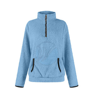 เสื้อสเวตเตอร์ขนแกะแขนยาวลำลองของผู้หญิงดีไซน์ตามสั่งแฟชั่นฤดูหนาวมีตำแหน่งโลโก้ด้านหน้า - Product Image 1