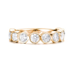 Bague élégante sertie de diamants de laboratoire exquis, faits à la main, qualité F-SI1, en or massif 14 carats, sertissage clos. - Product Image 5