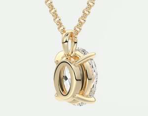 Oval Prong Set Colgante Collar Colgante con VVS Moissanite Diamante 925 Plata Chapado en oro Mejor precio para las mujeres - Product Image 3