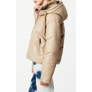 Abrigos acolchados de talla grande para mujer con contraste personalizado, chaqueta de invierno con capucha de burbuja acolchada, transpirable y cálida - Product Image 3