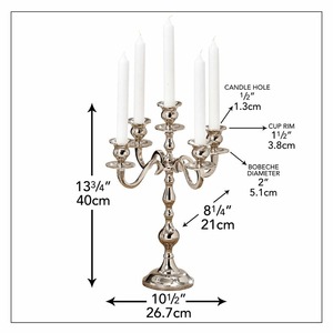 Decorative Metal <b>Candelabra</b> Available in Antique Silver Design Perfect for Formal Dining Events Wedding & Home Decor Centerpiece - Product Image 2