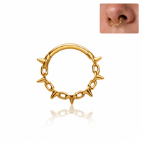 Anneau de septum articulé en titane ASTM F136 pour enfants, avec pointe, pour piercing de nez, segment, daith, cartilage, bijoux de piercing corporel OEM