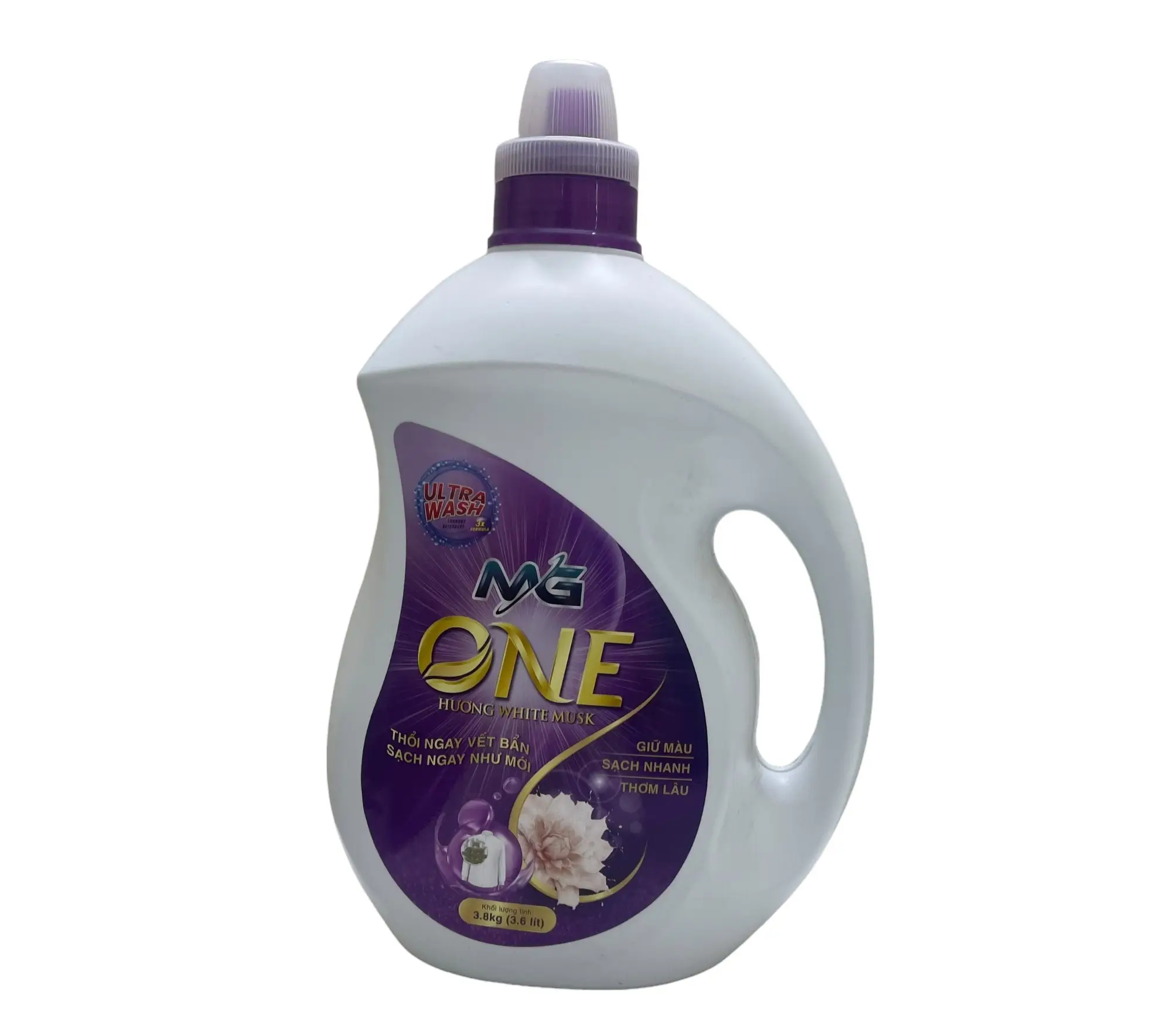 White musk perfume scented laundry detergent cleans deeply and has a long-lasting fragrance that preserves the color of clothes