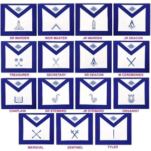 Tabliers de Loge Bleue Maçonnique - Lot de 15 tabliers Maçonniques - Product Image 1
