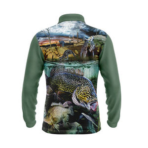 Camisa de Pesca Ligera de Manga Larga para Hombre con Estampado de Sublimación Personalizado, Protección Solar UPF 50+, Talla Grande, Transpirable, 100% Poliéster, Impermeable - Product Image 6
