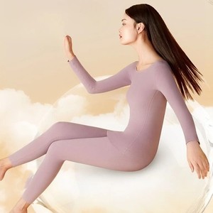 Ropa interior térmica de invierno al por mayor de algodón para mujer, Calzoncillos largos, estilo deportivo, material de franela cálido y de secado rápido - Product Image 2