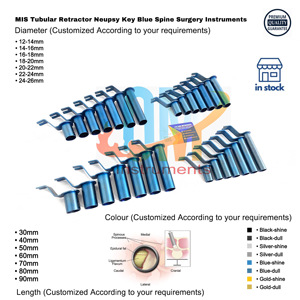 Retractores tubulares, juego de llaves y dilatadores Neupsy, 39 piezas para instrumentos de cirugía de columna, juego con revestimiento Azul | Instrumentos OLDMED - Product Image 2