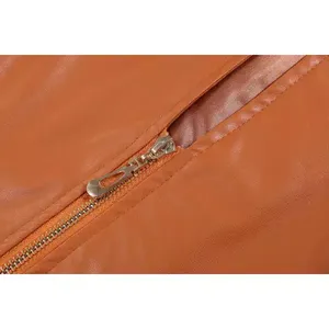 Chaqueta de bombardero de piel de oveja con estilo informal a prueba de viento al por mayor para mujeres y niñas piel de vaca auténtica con características transpirables - Product Image 6