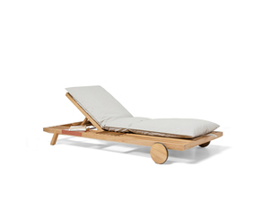 Laura Outdoor Solid Teak Wood Sun Longer with Soft <b>Cushions</b> and Natural Finish for Outdoor Use - Product Image 5