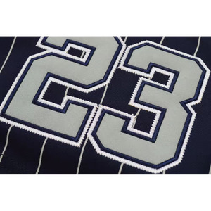 Customized Breathable Short Sleeve Baseball Jersey Men's Stripes Pinstripe Purple Stripe OEM ODM Service - Product Image 6