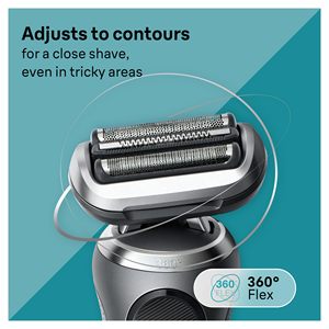Rasoir électrique pour homme, utilisation humide et sèche, étanche IPX7, rasoir à grille sans fil et rotatif, mini rasoir électrique lavable - Product Image 4
