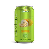 Vente en gros de canettes élégantes de 330 ml de soda au melon vert gazeux faible en gras, emballage en boîte, prix usine, exportation
