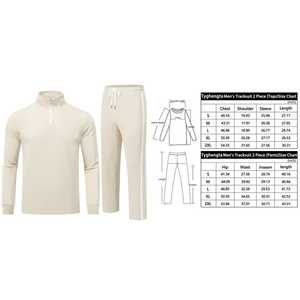 Chándales para hombre de 2 piezas de manga larga atléticos con cremallera completa chándal conjunto de chándal informal al aire libre ropa de calle conjunto de chándal deportivo - Product Image 5