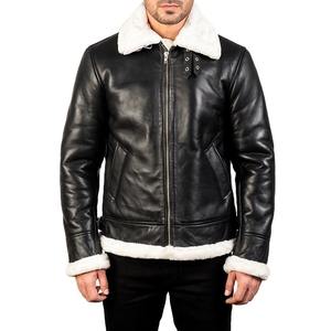Veste universitaire en cuir véritable pour homme d'automne avec col montant et logo frontal, respirante, à capuche, longueur régulière, style vintage - Product Image 2