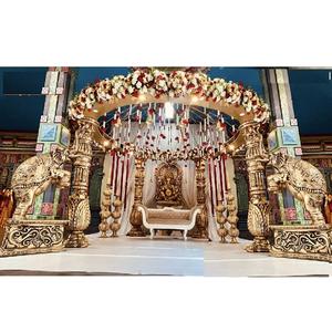 Magnifique mariage Maharani éléphant Mandap décoration de mariage traditionnelle FRP Mandaps sud indien décor de mariage Mandap - Product Image 1