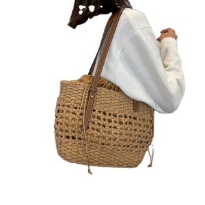 Bolsos de Mano de Paja Elegantes y Modernos, Bolsos de Playa Multicolores, Bolsos de Hombro de Paja Personalizados para Mujer, Productos al por Mayor - Product Image 2