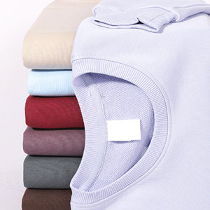 100% sudaderas de algodón para hombre de alta calidad logotipo personalizado 380G francés Terry sólido en blanco cuello redondo pulóver XL sudadera Unisex - Product Image 1