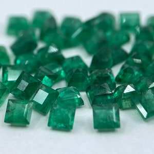 เครื่องประดับอัญมณีมรกตทรงสี่เหลี่ยมเครื่องประดับอัญมณีสีเขียวมรกตแบบโคลอมเบียสำหรับทำเครื่องประดับมีทุกขนาด - Product Image 4