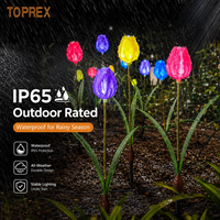 TOPREX Fleurs de tulipes LED étanches IP65 60 cm, décorations de jardin d'extérieur, Noël, Saint-Valentin, Halloween, éclairage de chemin