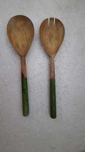 Nuevo Juego de Cucharas para Servir de Diseño Exclusivo, 2 Piezas, Madera de Mango, Ecológico, Hecho a Mano, Estilo Vintage Indio, para Mantequilla - Product Image 4