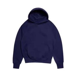 Otoño Invierno peso pesado 100% algodón bordado sudaderas con capucha personalizado impreso felpa engrosada Color sólido marca de moda para hombres - Product Image 3