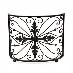 Wrought Iron Black <b>Fire</b> <b>Guard</b> Decorative <b>Fire</b> Screen <b>Fire</b> Place Gate Accessories Home Living Room Decor Fireplace Screen - Product Image 1