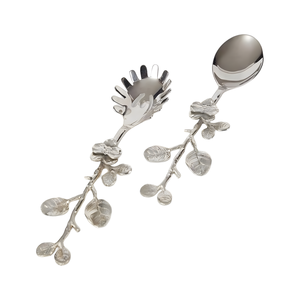 Wholesale Silver Brass Embossed Branches Design Handmade Handle <b>Serving</b> Set in Bulk Price - Product Image 1