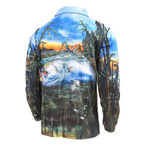 Camiseta de Pesca de Manga Larga para Hombre, Fabricada en Spandex/Poliéster, de Secado Rápido - Product Image 2