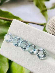 Conjunto de Gemas Redondas de Aguamarina Natural de 6 mm |   Piedras Sueltas de Aguamarina para la Elaboración de Joyas |   Cristales de Piedra Brillante del Mes de Marzo - Product Image 3