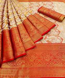 Saree en organza avec chemisier à séquences Party Wear - Product Image 3