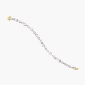 5,0mm corte esmeralda chapado en oro esterlina lujo Moissanite diamante tenis pulsera forma mixta joyería fina - Product Image 2