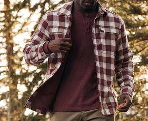 Chemise pour homme 100% coton flanelle col montant impression personnalisée broderie logo décontracté manches longues taille personnalisée jusqu'à 6XL fil teint - Product Image 6