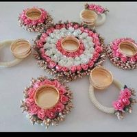 Support de bougie chauffe-plat en métal fait main, fleurs artificielles Rangoli, design Art Déco écologique, décoration de maison Diwali, cadeau pour usage extérieur