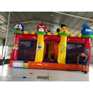 Castillo Inflable Comercial de Angry Birds, Gran Tamaño, para Exteriores, de PVC Resistente, con Tobogán - Product Image 1