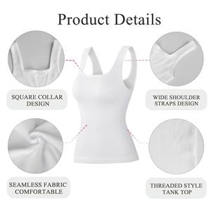Camiseta sin Mangas Transpirable para Mujer, Cuello en V, Elástica, Informal, de Verano, Servicio OEM - Product Image 2