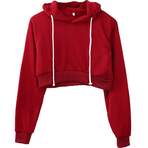 Sweat-shirt à capuche court pour femme en gros, vêtements de rue décontractés, coupe ample, devant, OEM ODM disponible - Product Image 2