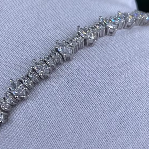 Marquise Shape Diamond Tennis <b>Bracelet</b> 925 Stealing Sliver moissanite Diamond <b>bracelets</b> - Product Image 1