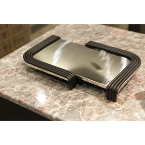 Bandeja de servicio decorativa de mesa de Color plateado resistente de Metal de diseño Simple, vajilla de lujo hecha a mano de acero inoxidable - Product Image 2