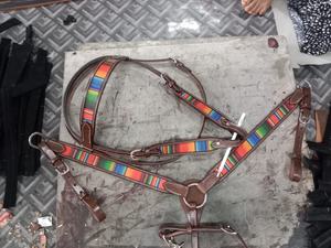 Western <b>Cow</b> Leather Headstall With Designed Buckle/ Western Bridle Custom Manufacturer by Rodeo International - Product Image 3