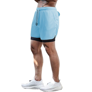 Shorts de sport pour hommes, logo personnalisé sur le devant, vêtements de sport, shorts de course, 100% polyester, respirant, séchage rapide - Product Image 6