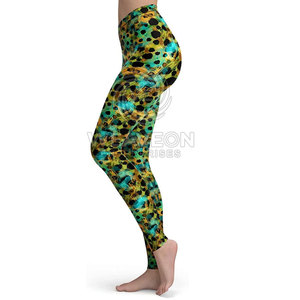 Leggings de yoga pour femmes, design tendance, taille haute, respirants, style décontracté, tricotés, écologiques, en spandex/nylon, longueur intégrale - Product Image 2